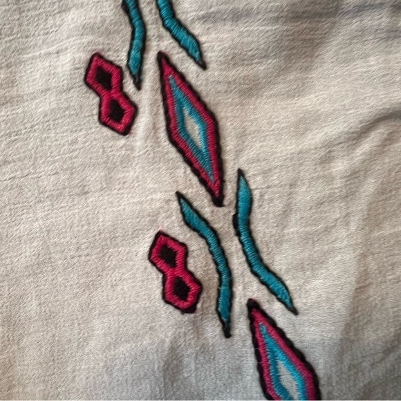 Bisou Bisou Boho over fit top tunic blouse Size: S Color: white/ black - Picture 6 of 12